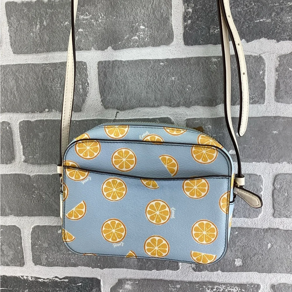 COACH Mini Camera Bag With Orange Print and matching card wallet - Picture 3 of 9